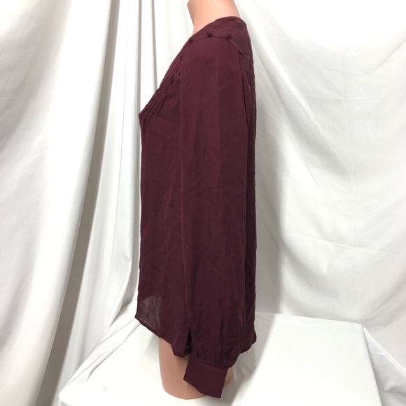 Paige Aurinda Silk Top in Burgundy (B) - Picture 5 of 8
